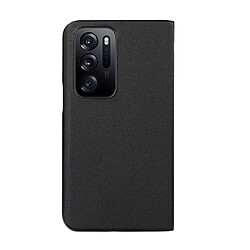 Coque en TPU + cuir véritable anti-rayures noir pour votre Oppo Find N