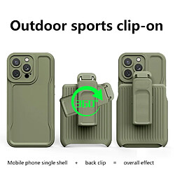 Coque en TPU anti-chocs avec béquille à clip amovible pour votre iPhone 14 Pro - vert armé