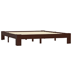 Maison Chic Lit adulte - Lit simple Cadre de lit,Structure du lit Contemporain Marron foncé Bois de pin massif 160 x 200 cm -MN59192