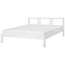 Beliani Lit double en bois blanc 180 x 200 cm VANNES