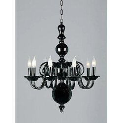 Lumière Chandelier sans abats jours Salas Noir 8 ampoules 75cm