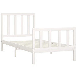 Acheter Maison Chic Lit Moderne Chambre - Cadre/structure de lit pour adulte Blanc Bois massif 100x200 cm -MN28223