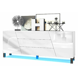 Mpc Buffet Blanc Mat Façades Laquées + LED (lxhxp) : 178 X 69,5 X 38,5