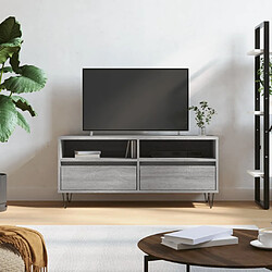 Maison Chic Meuble TV scandinave gris - Banc TV pour salon Sonoma 100x34,5x44,5 cm bois d'ingénierie -MN45501