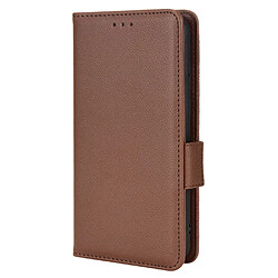 Etui en PU texture litchi, marron pour votre Asus Zenfone 8/Zenfone 8Z/ZS590KS