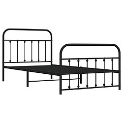 Acheter vidaXL Cadre de lit métal sans matelas et pied de lit noir 100x200 cm