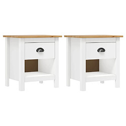 Maison Chic Lot de 2 Tables de chevet,Table de nuit,Table d'appoint pour salon Hill 46x35x49,5 cm Bois de pin solide -MN84996