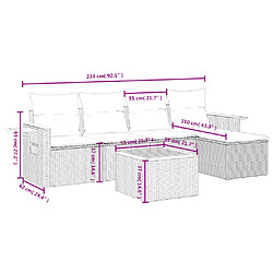 Avis Maison Chic Salon de jardin avec coussins 6 pcs | Ensemble de Table et chaises | Mobilier d'Extérieur beige résine tressée -GKD20132