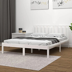 vidaXL Cadre de lit sans matelas blanc bois de pin massif 120x190 cm 