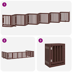 Acheter vidaXL Barrière pour chien porte pliable 12 panneaux bois de peuplier