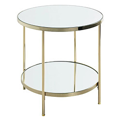 Avis Pegane Table d'appoint doré en métal coloris doré et verre -diamètre 45 x hauteur 46 cm