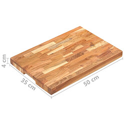 vidaXL Planche à découper 50x35x4 cm Bois d'acacia massif pas cher