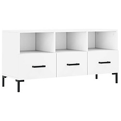 Maison Chic Meuble TV scandinave - Banc TV pour salon blanc 102x36x50 cm bois d'ingénierie -MN74156