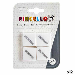 Pincello Ensemble de Gommes Blanc (12 Unités)