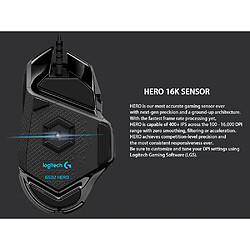 Universal Souris gaming haute performance avec 16 000 ppp RVB programmable et dimmable pour les consoles de jeux Hero Sense pas cher