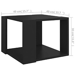 Acheter vidaXL Table basse Noir 40x40x30 cm Bois d'ingénierie