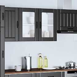 Avis vidaXL Armoire murale de cuisine avec porte en verre Lucca noir