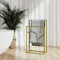 Maison Chic Porte-serviette sur pied,Étagère pour serviettes,Barre porte-serviett pour salle de bain Doré 48x24x78,5 cm Fer -GKD99959