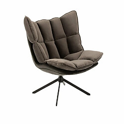 Inside 75 Fauteuil relax pivotant PIETRA tissu gris foncé métallisé