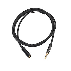 câble d'extension pour casque jack 3,5 mm mâle vers femelle aux câbles noir 1 m