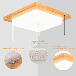 Acheter Stoex Plafonnier Carré Bois LED 3000K