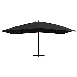 Maison Chic Parasol Jardin | Parasol suspendu avec mat en bois 400x300 cm Noir - GKD63704