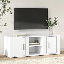 vidaXL Meuble TV Blanc 100x31,5x35 cm Bois d'ingénierie