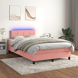 Maison Chic Lit adulte- Lit + matelas,Sommier à lattes de lit avec matelas et LED Rose 120x200 cm -GKD59703