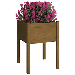 Avis Maison Chic Jardinière,Bac à fleurs - pot de fleur d'extérieur Marron miel 50x50x70 cm Pin massif -GKD26474