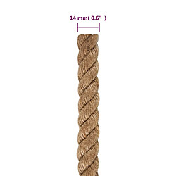 vidaXL Corde 14 mm 100 m - Jute pas cher