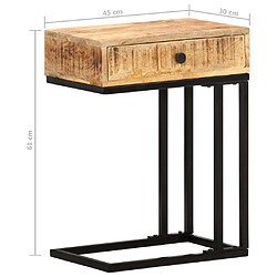 vidaXL Table d'appoint en forme d'U 45x30x61cm Bois de manguier massif pas cher