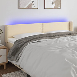 Maison Chic Tête de lit moderne à LED lumineuse pour chambre - Décoration de lit Crème 163x16x78/88 cm Tissu -MN16850