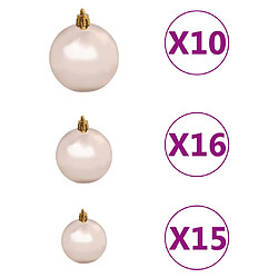 vidaXL Set de boules de Noël avec pic et 300 LED 120pcs Doré rose pas cher