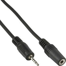 InLine - Audiokabel - 4-poliger Mikro-Stecker (M) bis 4-poliger Mini-Stecker (W) - 3,0m - Schwarz (99308F)