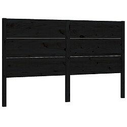 Maison Chic Tête de lit scandinave pour lit adulte,Meuble de chambre Noir 126x4x100 cm Bois massif de pin -MN21808