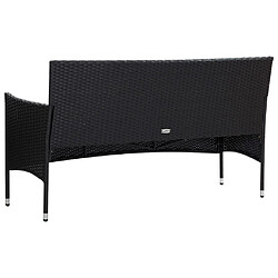 Acheter Maison Chic Salon de jardin 5 pcs + coussins - Mobilier/Meubles de jardin - Table et chaises d'extérieur Résine tressée Noir -MN16243