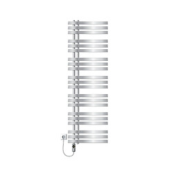 LuxeBath Radiateur de salle de bain en acier chrome 50x160 cm avec élément chauffant 900W