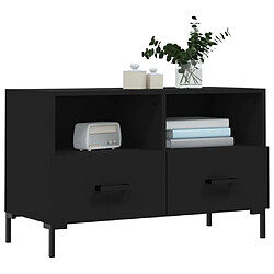 Avis Maison Chic Meuble TV scandinave - Banc TV pour salon Noir 80x36x50 cm Bois d'ingénierie -MN96752