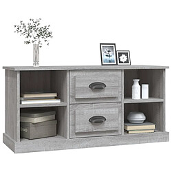 Avis vidaXL Meuble TV sonoma gris 99,5x35,5x48 cm bois d'ingénierie