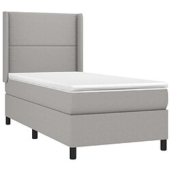 Avis Maison Chic Structures de lit + matelas,Lit à sommier tapissier avec matelas Gris clair 80x200 cm Tissu -MN14321