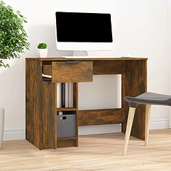 Avis Maison Chic Bureau,Table de travail,bureau de travail pour chambre Chêne fumé 100x50x75 cm Bois d'ingénierie -GKD61877