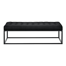 Helloshop26 Tabouret rembourré banc banquette avec pieds métalliques housse textile 120 cm noir 03_0006273