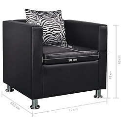 vidaXL Fauteuil noir similicuir pas cher