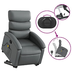 Acheter vidaXL Fauteuil inclinable de massage Gris Similicuir