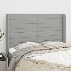 vidaXL Tête de lit avec oreilles Gris clair 147x16x118/128 cm Tissu