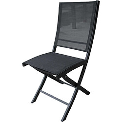 Acheter Wilsa Garden Ensemble HPL 6/10p en aluminium noir et plateau en HPL gris avec 6 fauteuils et 4 chaises pliantes en aluminium et textilène