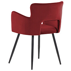 Beliani Chaise de salle à manger SANILAC Set de 2 Velours Rouge foncé pas cher