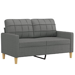 Maison Chic Canapé à 2 places,Sofa de Salon,Canapé droit Gris foncé 120 cm Tissu -GKD207010