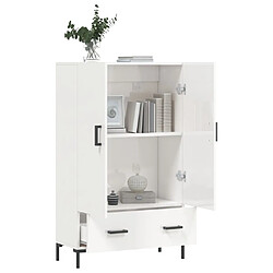 Avis vidaXL Buffet haut blanc brillant 69,5x31x115 cm bois d'ingénierie