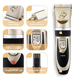 Avis 10pcs-HanCheng Kit Tondeuse Animaux Electrique sans fil Rechargeable Rasoir Toilettage Clippers Animaux Professionnelles - OR